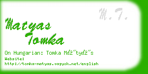 matyas tomka business card